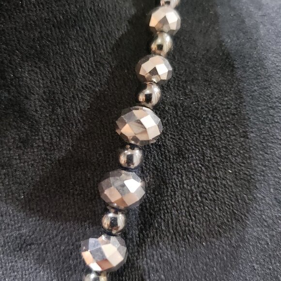 Womens Fashion Brass Stone Beaded Collar Necklace with Lobster Clasp - Picture 3 of 6